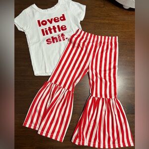 Lily in the alley bottoms and tee set